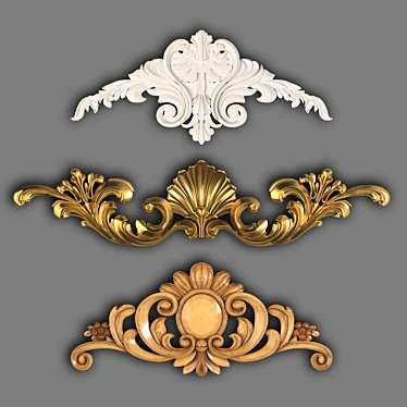 Elegant Carved Ornaments 3D model image 1 