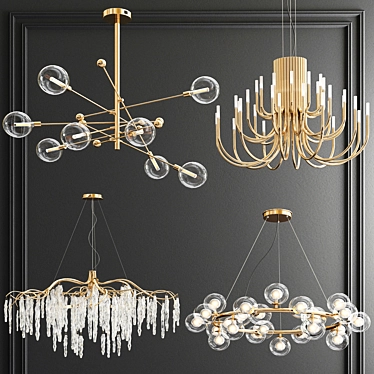 Elegant Chandelier Collection: Gallotti & Radice, Alma, Willow & Linda Mimosa 3D model image 1 