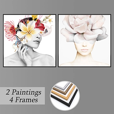 Elegant Wall Art Set No 1039 3D model image 1 