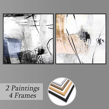 Title: Contemporary Wall Paintings Set 3D model image 1 