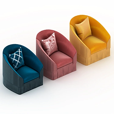Fringe Chic Armchair: Munna Design 3D model image 1 
