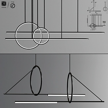 Chute Calypso Pendant Light 3D model image 1 