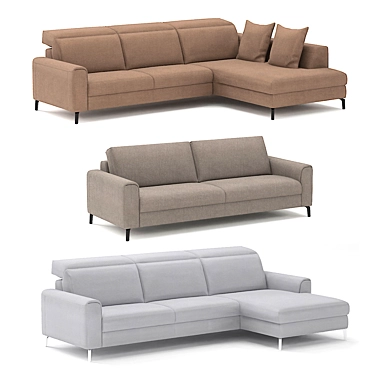 Belgian Sofa Fontane 2: Customizable Comfort & Innovative Features 3D model image 1 