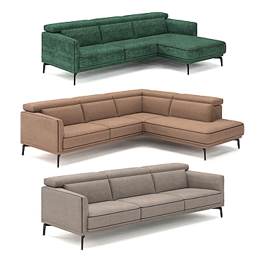 Luxury Comfort: Belgian Kingston Sofa 3D model image 1 