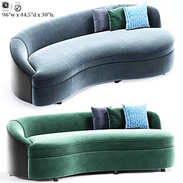 Curved Boomerang Sofa 3D model image 1 