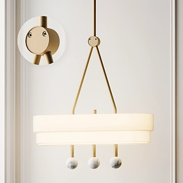 Sleek Spate Pendant: Designer Lighting 3D model image 1 