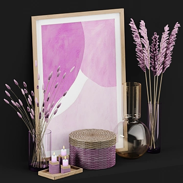 Elegant Decor Set - Artwork in Various Formats 3D model image 1 