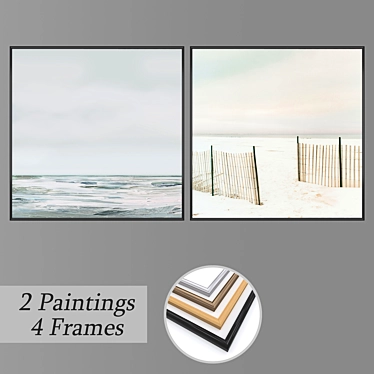 Modern Wall Art Set with Multiple Frame Options 3D model image 1 