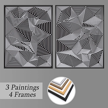 Abstract Wall Art Set 1051 3D model image 1 