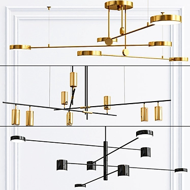 Luxury LED Pendant Chandelier Collection 3D model image 1 