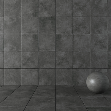 Anthracite Concrete Wall Tiles: Superior Suite 3D model image 1 