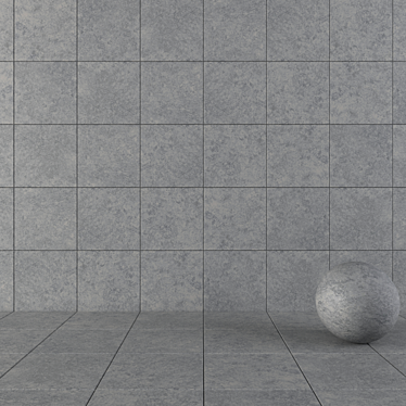 Wind Grey Concrete Wall Tiles - Set of 2 3D model image 1 