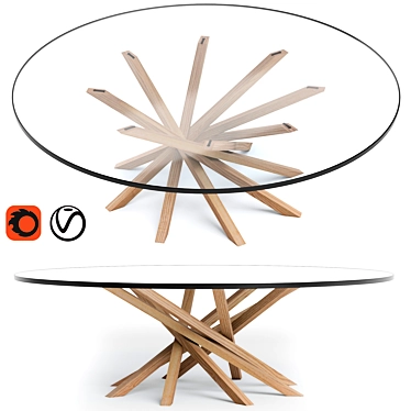 Cattelan Italia Atari Round Side Table 3D model image 1 