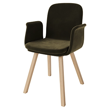 Contemporary Palm Upholstered Dining Chair 3D model image 1 