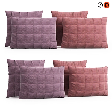 Muuto Soft Grid Cushion - Modern Square Decor Pillow 3D model image 1 