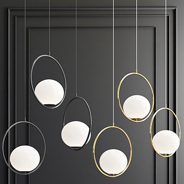 Minimalist Hoop-B Pendant Light 3D model image 1 