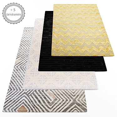 Modern Style Rug Collection with 5 Bonus Textures 3D model image 1 