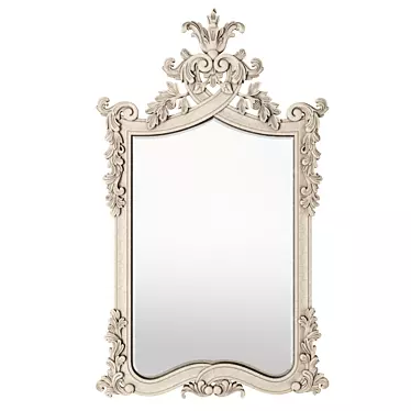 French Provencal Heart Top White Mirror 3D model image 1 