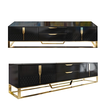 Aro Modern Black TV Stand: Stylish & Sleek 3D model image 1 