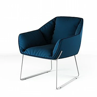 Soft Blue Light Chair 3D model image 1 