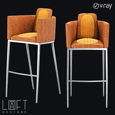 Industrial Chic Bar Stool 3D model image 1 