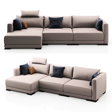 Elegant Favola Corner Sofa by Commodus 3D model image 1 