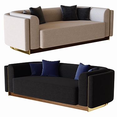 Elegant Wellington Sofa 3D model image 1 