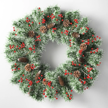 Festive Holiday Wreath: Deck the Halls 3D model image 1 