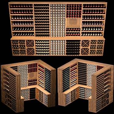 Sleek Wine Cellar 3D Model 3D model image 1 