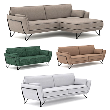 Luxury Belgian Sofa Montego 3D model image 1 