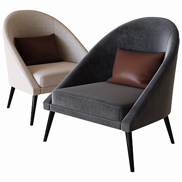 Elegant Joe Armchair: Laskasas Design 3D model image 1 