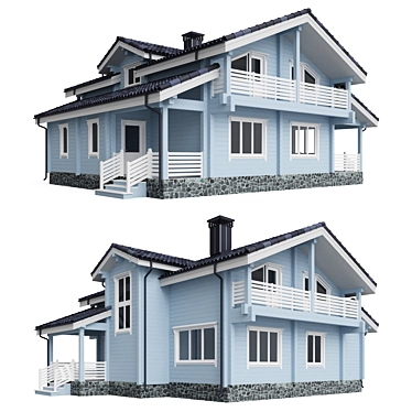 Rustic Timber Cottage 015 3D model image 1 