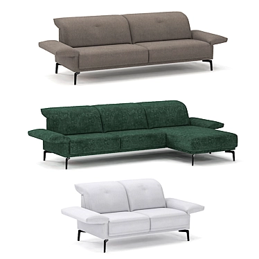 Belgian Barbuda Sofa: Comfort and Elegance 3D model image 1 