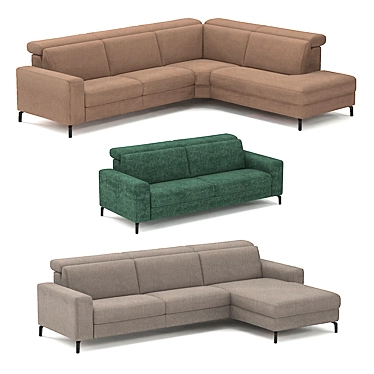 Elegant Belgian Sofa: Colorado 3D model image 1 