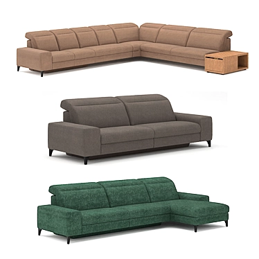 Belgian Dalmas: Luxurious Comfort Sofa 3D model image 1 