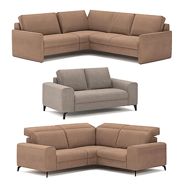 Belgian Donato Corner Sofa: Versatile, Comfortable, and Stylish 3D model image 1 