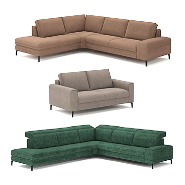 Belgian Comfort Corner Sofa 3D model image 1 
