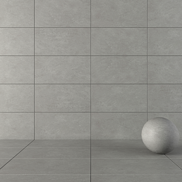 Basalt Fume Concrete Wall Tiles 3D model image 1 