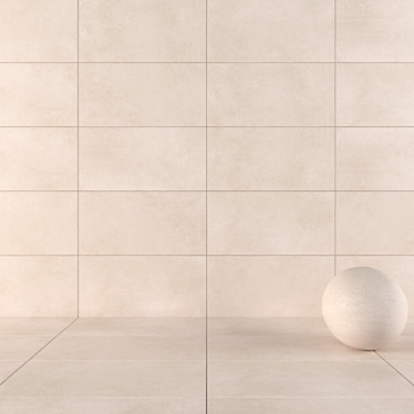 Luxurious Lupus Beige Concrete Tiles 3D model image 1 