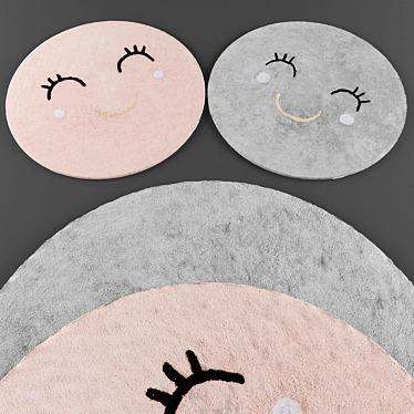 Round Kids' Rug Collection 3D model image 1 
