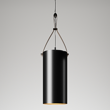 Sleek Metal Cylinder Lamp 3D model image 1 