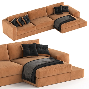 Cozy Comfort: Gentle Big Sofa 3D model image 1 