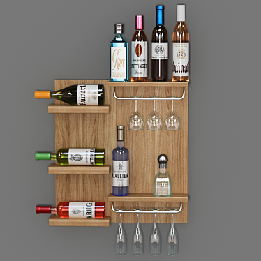Polygonal Wine Bottle 03 3D model image 1 