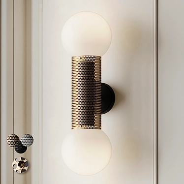 Perf Double Wall Sconce: Elegant Lighting by Jonathan Ben-Tovim 3D model image 1 