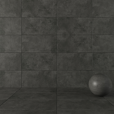 Anthracite Concrete Wall Tiles 3D model image 1 