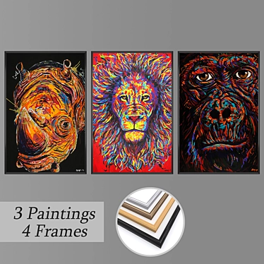 Versatile Set of Framed Wall Paintings 3D model image 1 