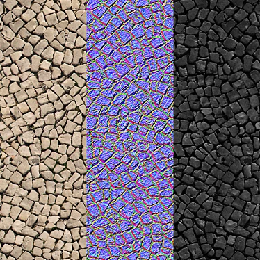 Portuguese Sidewalk Texture: Seamless 3D model image 1 