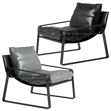 Leather Dunhill Chair: Sleek & Stylish 3D model image 1 