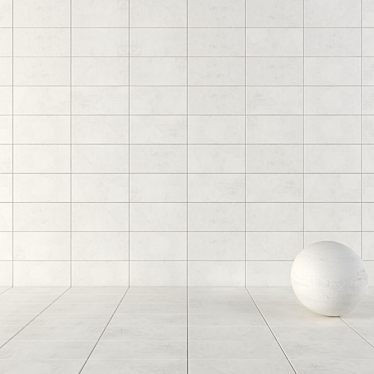 Ares White Concrete Wall Tiles 3D model image 1 