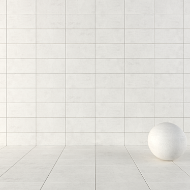 Ares White Concrete Wall Tiles Set 3D model image 1 